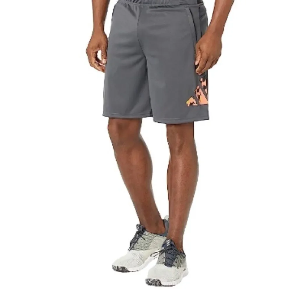 Adidas Men's Camo-Filled Logo Moisture-Wicking Training Shorts - Dgh/coral/blk